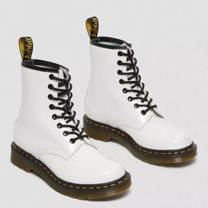 Dr Martens 1460 Womens Patent Leather Lace Up Boots